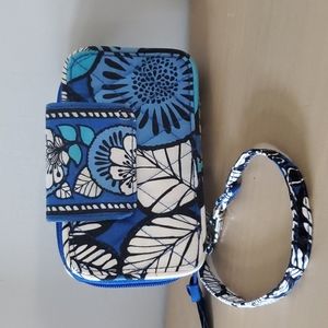 Vera Bradley Wristlet Blue Bayou Wallet ID Holder Coin Purse Small